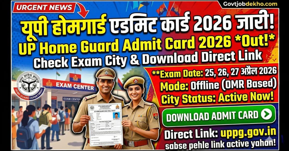 UP Home Guard Admit Card 2026 Released – यहाँ Check करें Exam City
